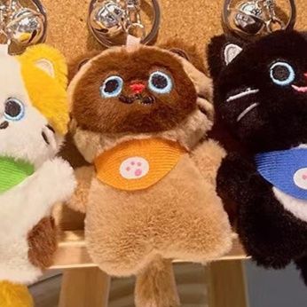 猫ぬいぐるみ ふわもこまんまるチャーム