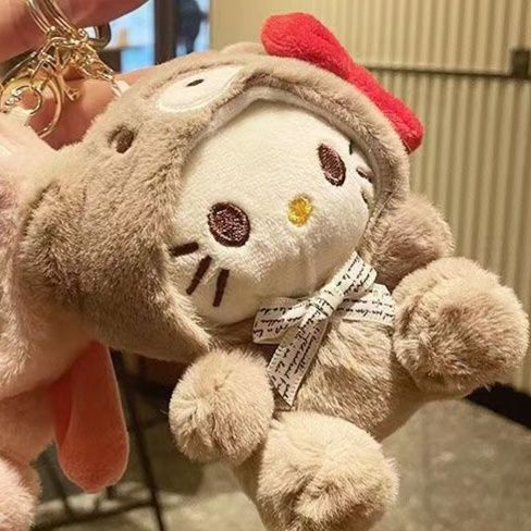 猫ぬいぐるみ ふわもこ着ぐるみ子猫キーホルダー
