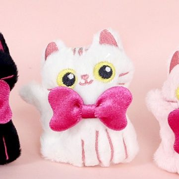 猫ぬいぐるみ ふわもふ リボン子猫ちゃん