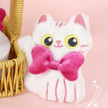 猫ぬいぐるみ ふわもふ リボン子猫ちゃん