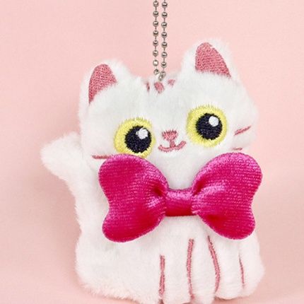 猫ぬいぐるみ ふわもふ リボン子猫ちゃん