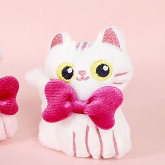 猫ぬいぐるみ ふわもふ リボン子猫ちゃん