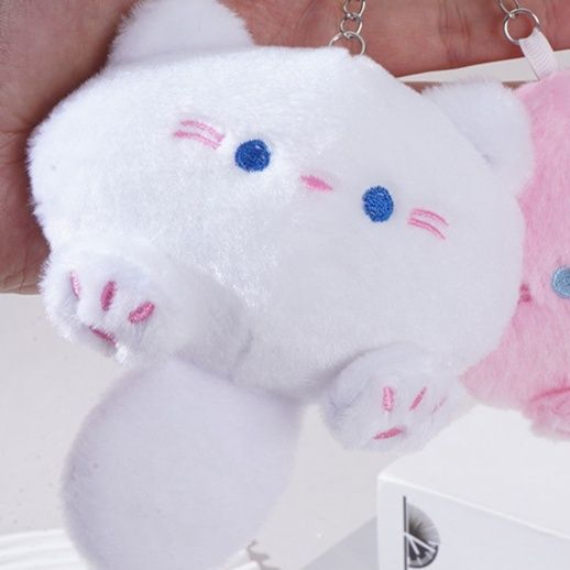 猫ぬいぐるみ ふわもち雪ねこ ミニチャーム