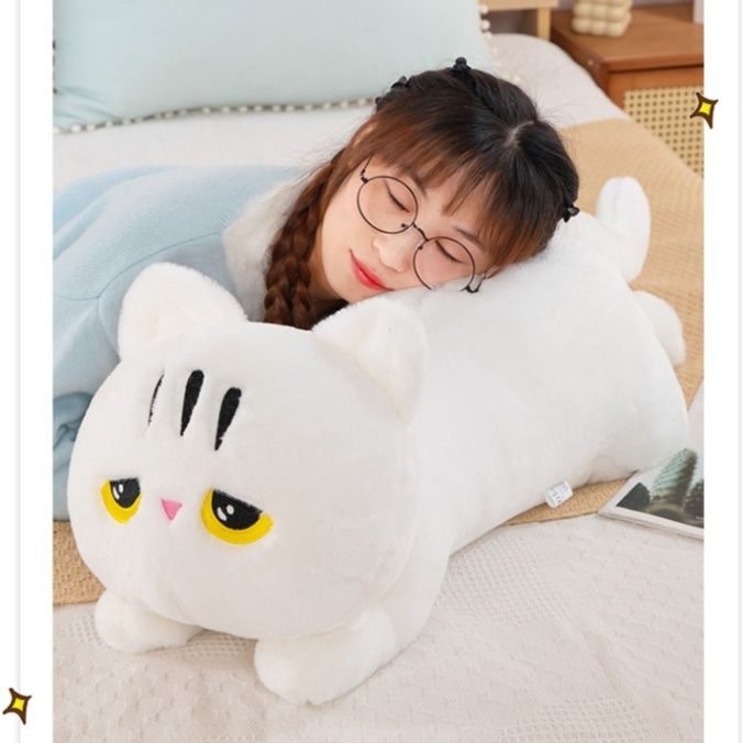 猫ぬいぐるみ まんまる目の伏せ猫さん