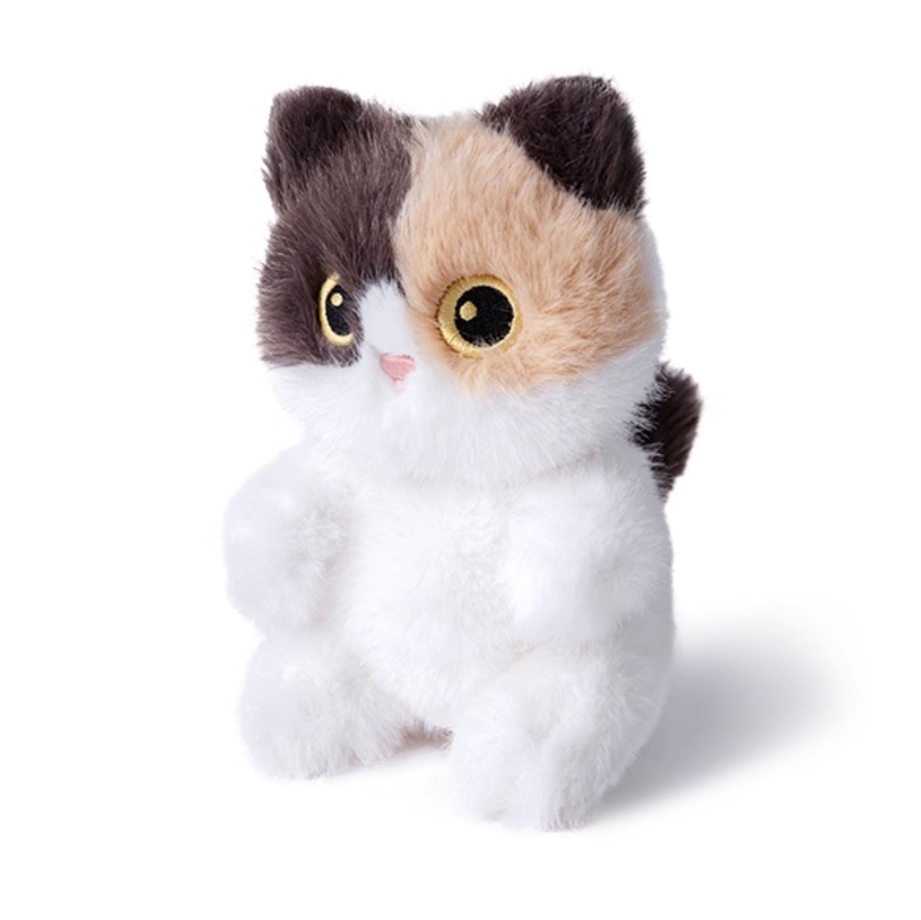 猫ぬいぐるみ もこもこ三毛猫のお座りぬいぐるみ