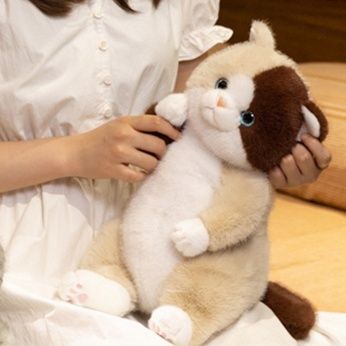 猫ぬいぐるみ まんまるしっぽの夢見るにゃんこ