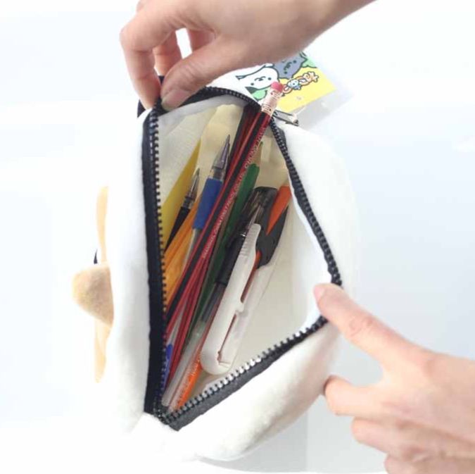 猫ぬいぐるみ ふわふわ三毛猫ポーチ付きぬいぐるみ