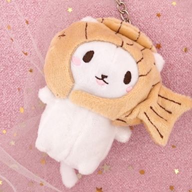 猫ぬいぐるみ ふわもこ子猫の着せ替え帽子付きキーホルダー