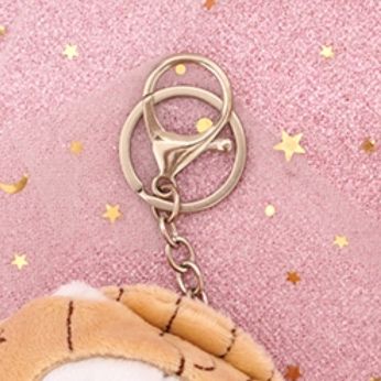 猫ぬいぐるみ ふわもこ子猫の着せ替え帽子付きキーホルダー