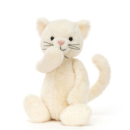 猫ぬいぐるみ ふわふわ微笑み白猫ぬいぐるみ