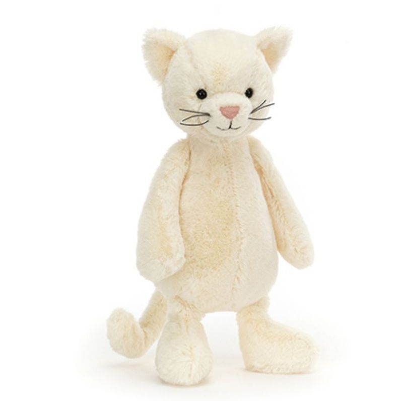 猫ぬいぐるみ ふわふわ微笑み白猫ぬいぐるみ