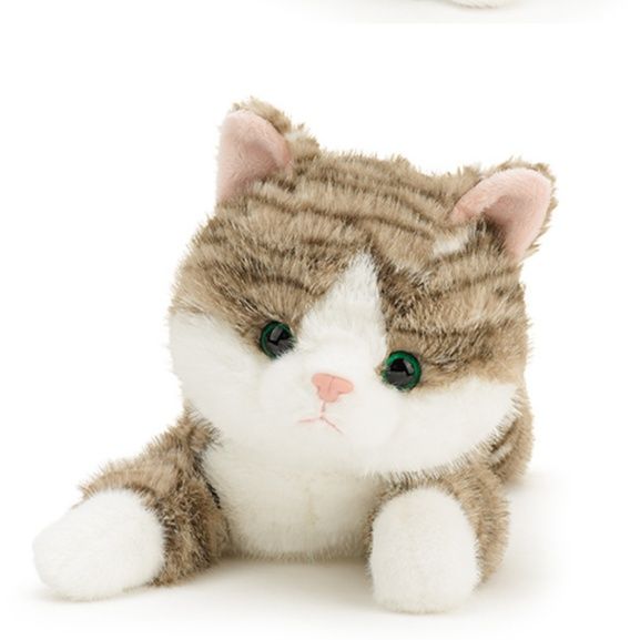 猫ぬいぐるみ 愛らしい瞳のおすわり子猫ぬいぐるみ