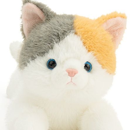 猫ぬいぐるみ 愛らしい瞳のおすわり子猫ぬいぐるみ