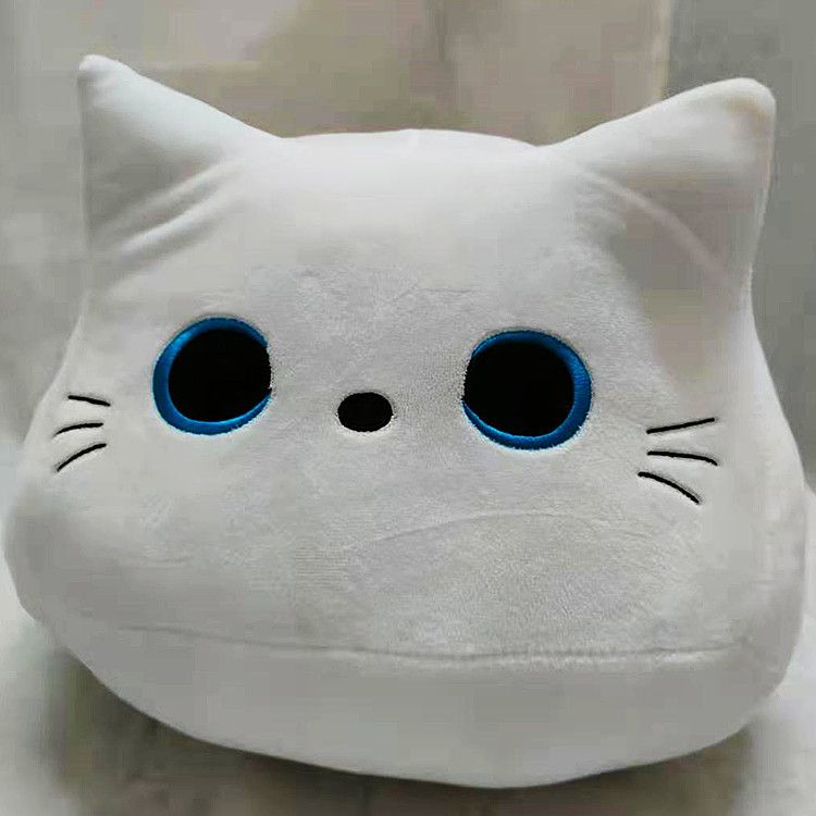 猫ぬいぐるみ まんまる目の黒猫ぬいぐるみクッション