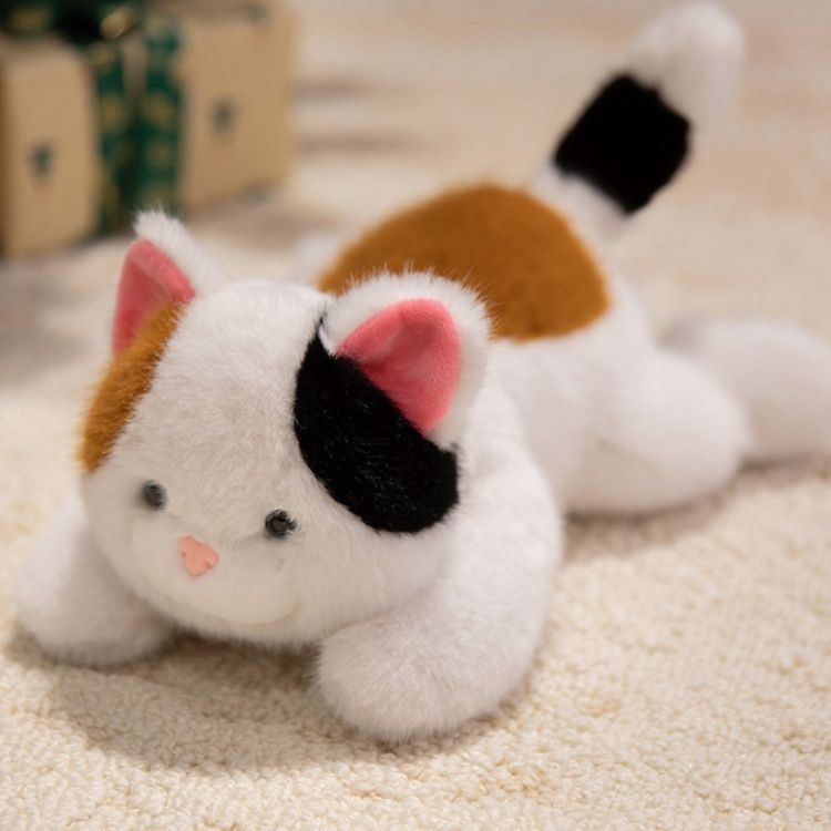 ころんと可愛い三毛猫のもちもちぬいぐるみ