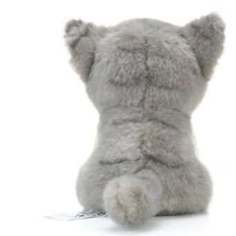 猫ぬいぐるみ 幸運の水晶付きグレー縞模様子猫ぬいぐるみ