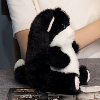 猫ぬいぐるみ まんまる笑顔のふわもこ黒猫抱きぬいぐるみ