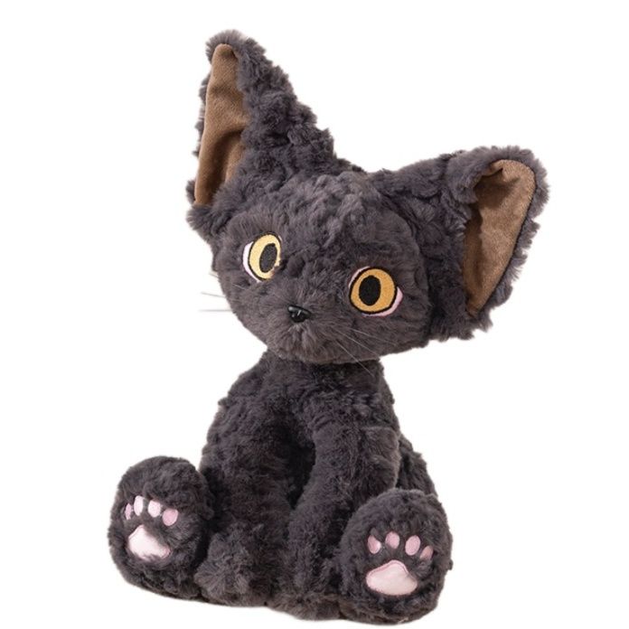 猫ぬいぐるみ 大きな瞳と肉球が愛らしい座りポーズ黒猫ぬいぐるみ