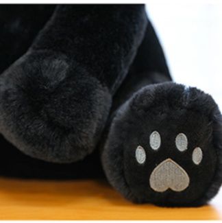 猫ぬいぐるみ 大きな耳の黒色子猫抱き枕ぬいぐるみ
