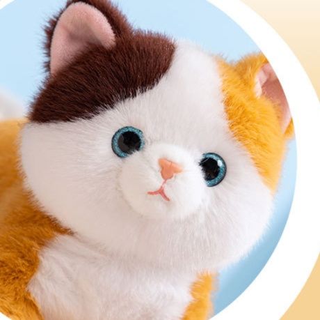 猫ぬいぐるみ 三毛猫模様のまんまる子猫ぬいぐるみ