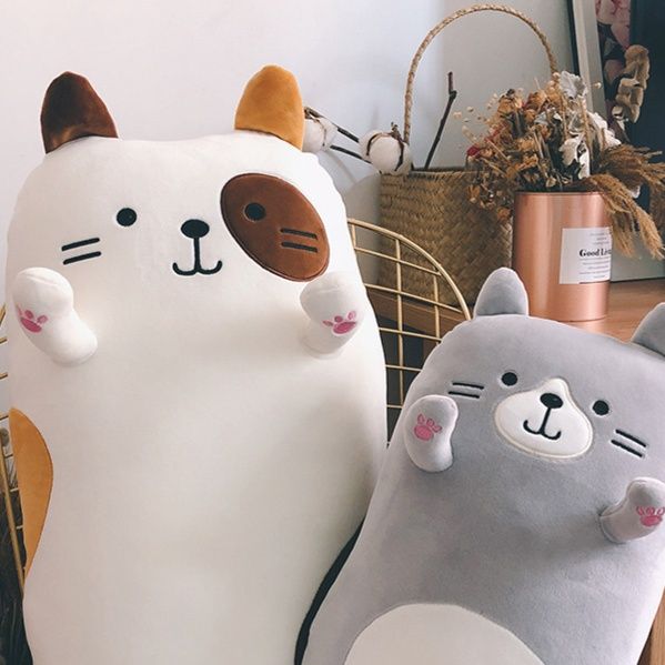 猫ぬいぐるみ ふっくらまんまる三毛猫抱き枕ぬいぐるみ