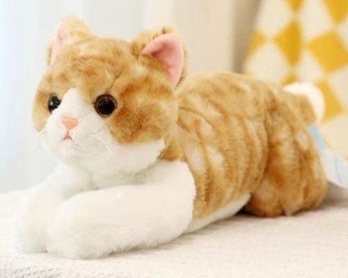 猫ぬいぐるみ リアル表情のトラ茶猫ぬいぐるみ特大サイズ