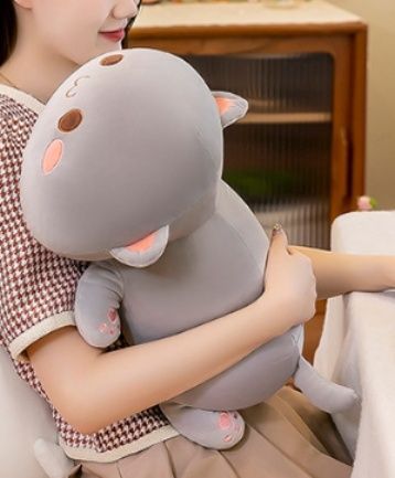 猫ぬいぐるもちもち癒し系グレー猫寝そべり グレー|猫ぬいぐるみ専門