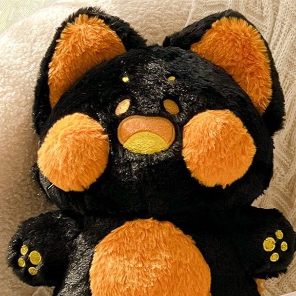 猫ぬいぐるみ もちもち肉球猫ぬいぐるみ抱き枕　黒