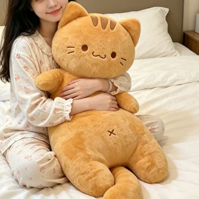 猫ぬいぐるみ もちもちトラ猫の大きなぬいぐるみ抱き枕