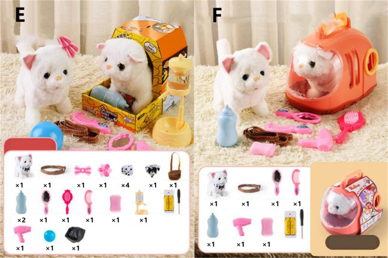 白色猫ぬいぐるみ 電動おもちゃ 子供の日贈り物