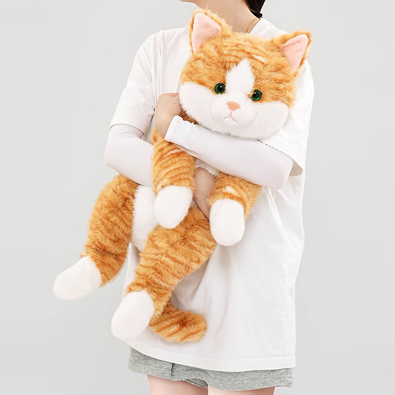 猫ぬいぐるみ 抱き心地抜群トラ茶猫特大ふわふわぬいぐるみ