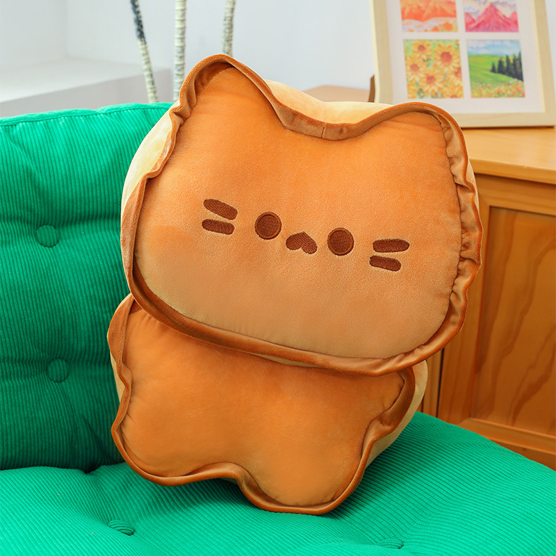 猫ぬいぐるみ ほっこり笑顔のもちもちトラ茶ぬいぐるみクッション