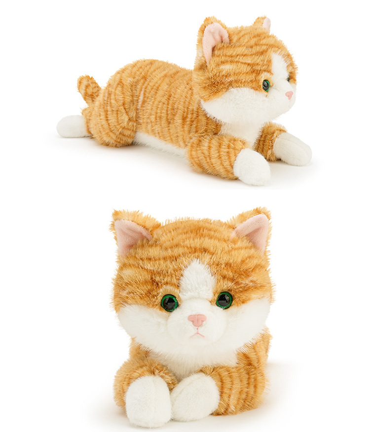 猫ぬいぐるみ 愛らしい瞳のおすわり子猫ぬいぐるみ