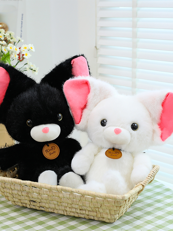 猫ぬいぐるみ まんまる耳の夜のお友達