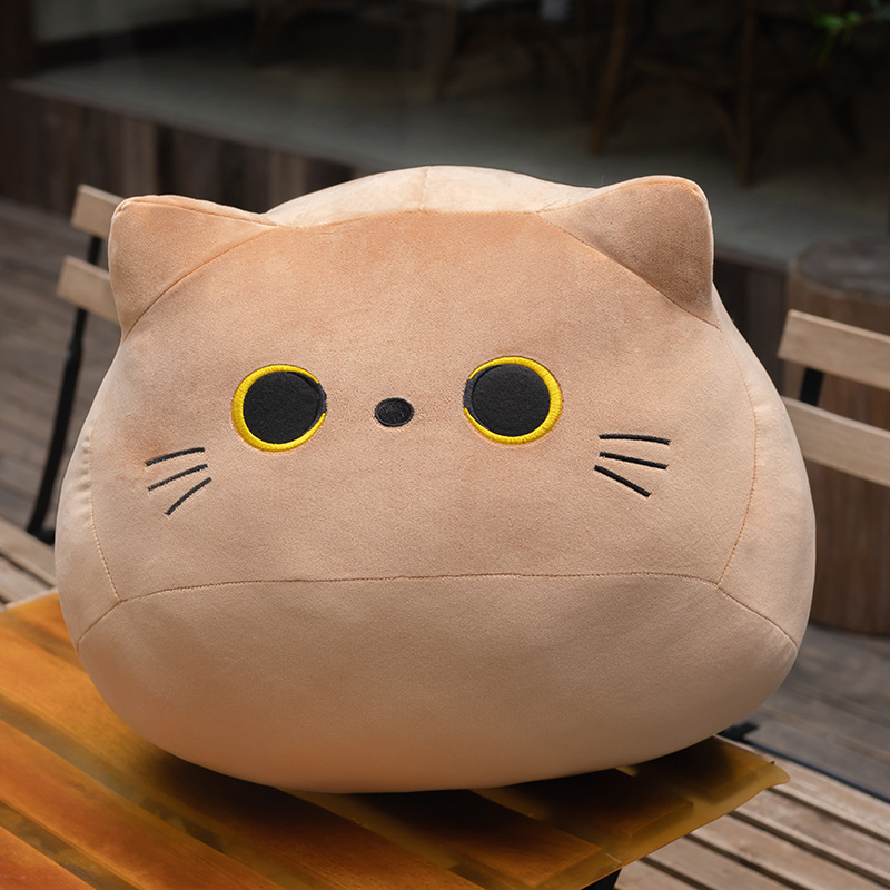 猫ぬいぐるみ まんまる猫ぬいぐるみ トラ茶のもちもちクッション