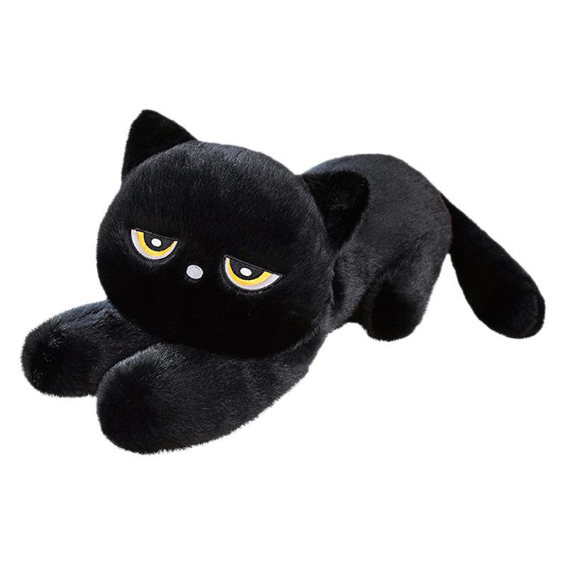 猫ぬいぐるみ ふてくされ顔の猫ぬいぐるみ 伏せポーズ