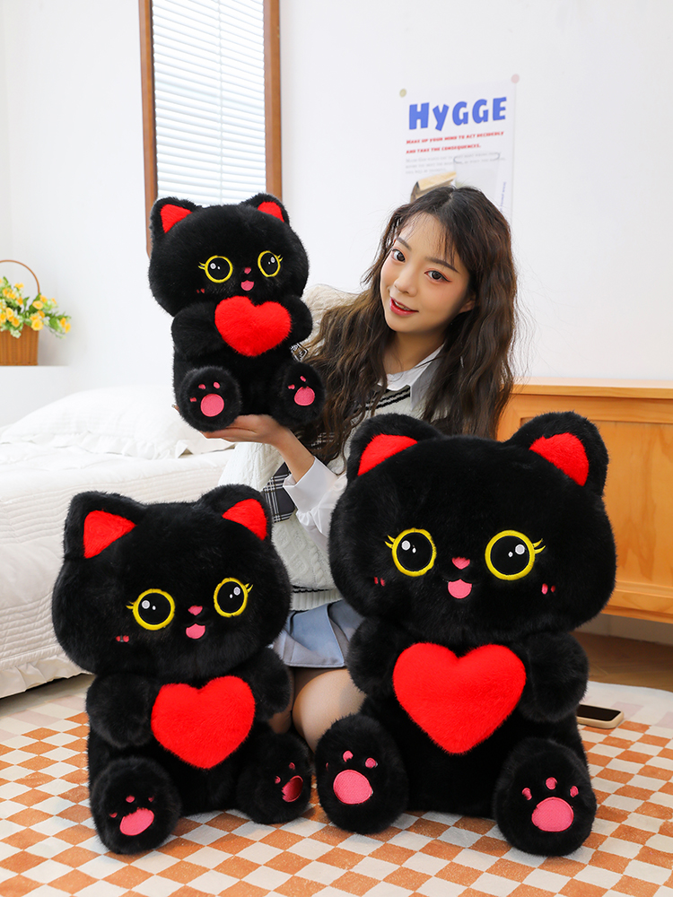 猫ぬいぐるみ まんまるハートにゃん