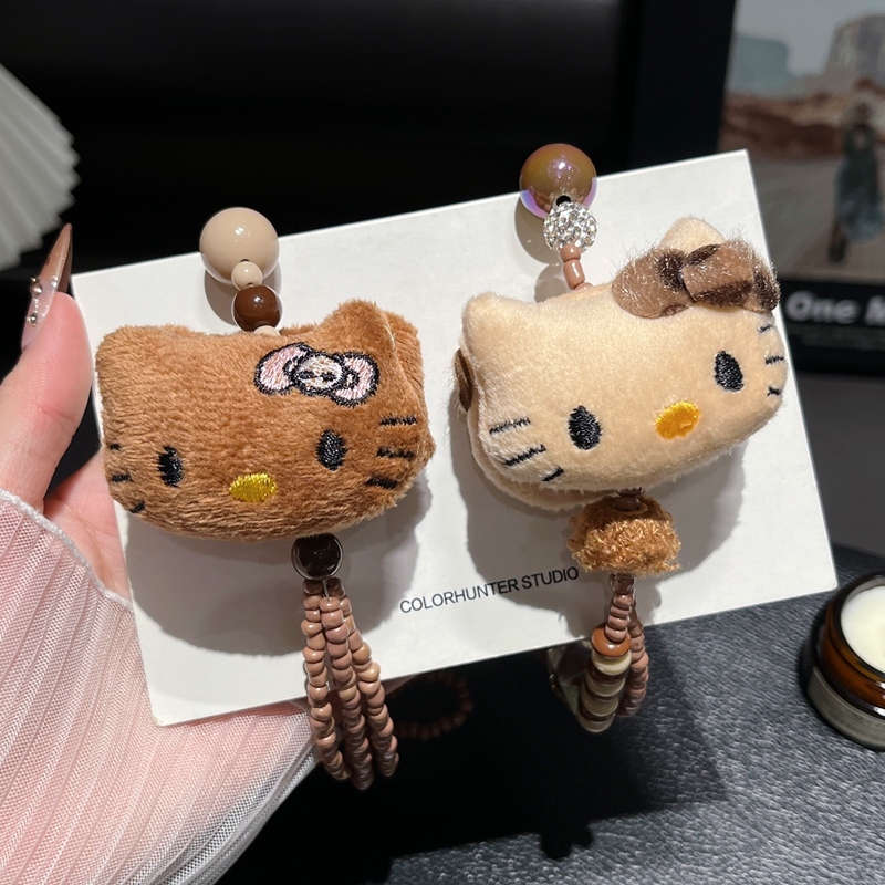 猫ぬいぐるみ もふもふ子猫のビーズストラップ