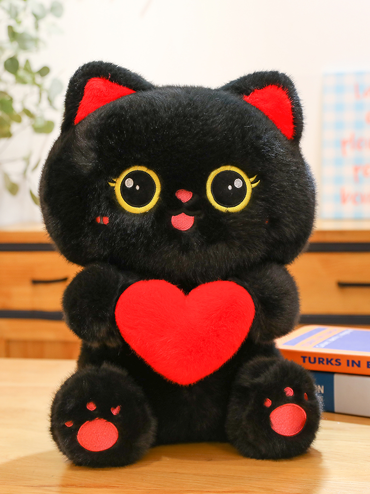 猫ぬいぐるみ まんまるハートにゃん