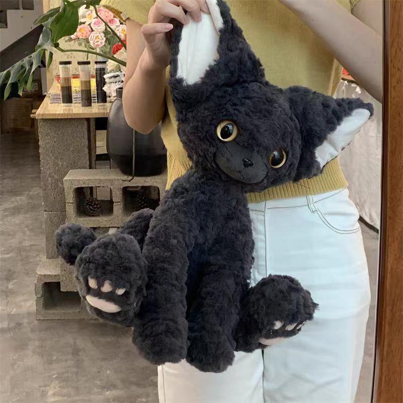 猫ぬいぐるみ もふもふ大きな耳の夜の友達