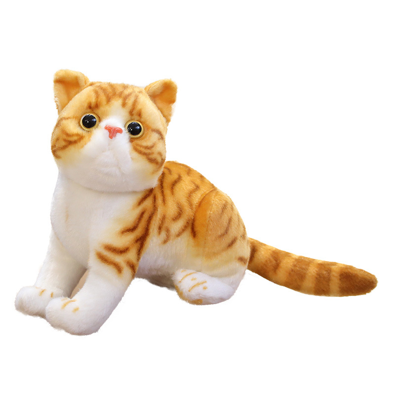 猫ぬいぐるみ リアル仔猫のお座りポーズ トラ茶柄コレクション