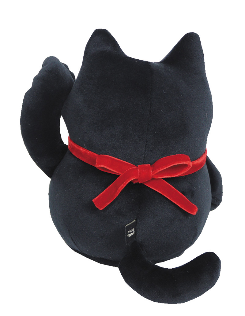 猫ぬいぐるみ 福を呼ぶ！黒色ネコの招きぬいぐるみ