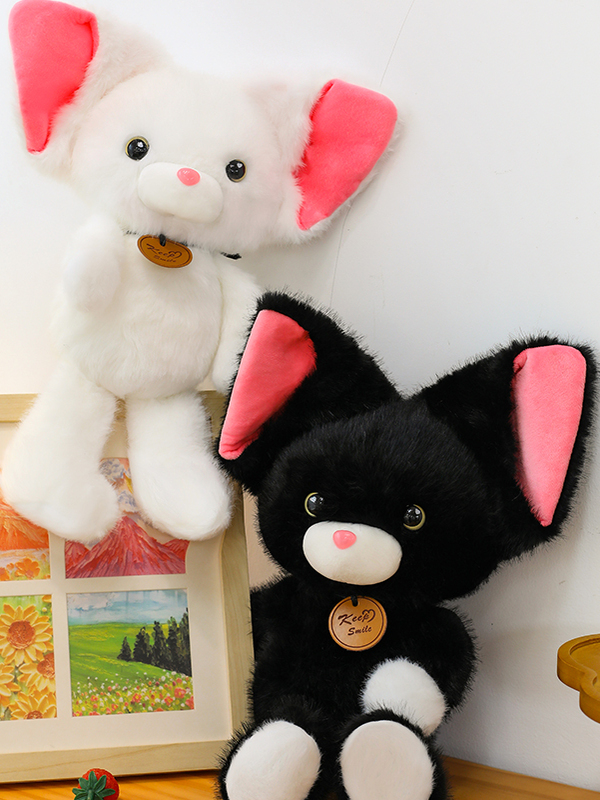 猫ぬいぐるみ まんまる耳の夜のお友達