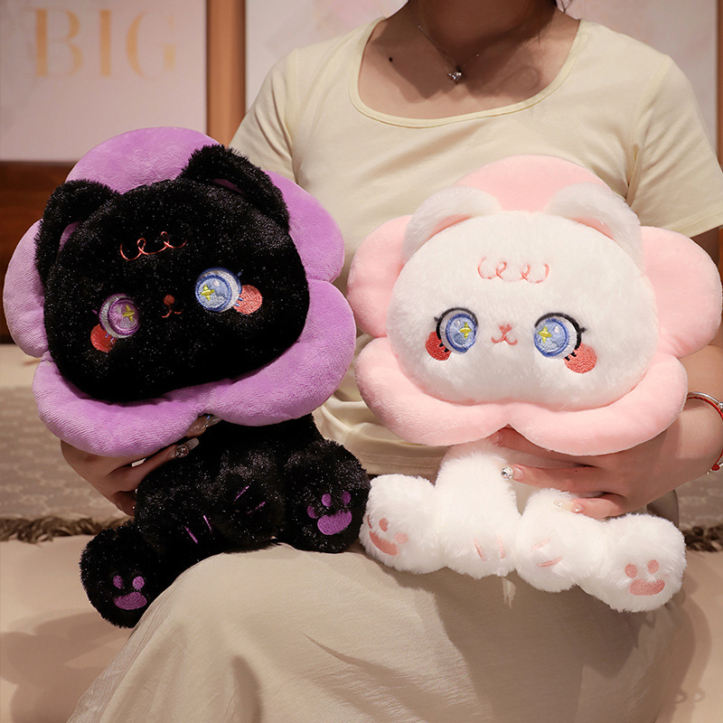 猫ぬいぐるみ お花まとう夢見るにゃんこ