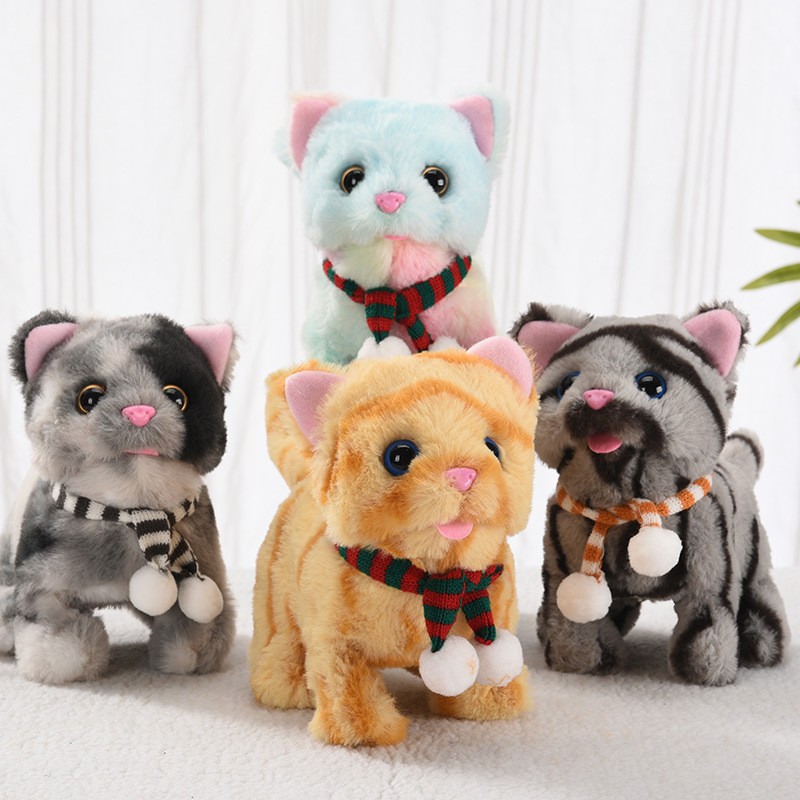 白猫ぬいぐるみ ふわふわ立ち姿が愛らしい子猫のぬいぐるみ