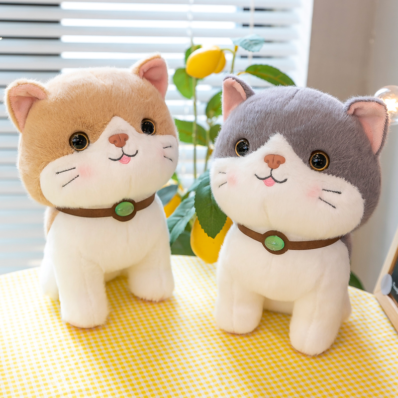 猫ぬいぐるみ もちもち座り子猫のふわふわ抱きしめ人形