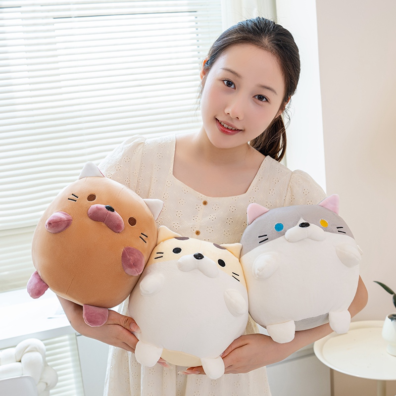 猫ぬいぐるみ ふわもち異色瞳のまんまる子猫