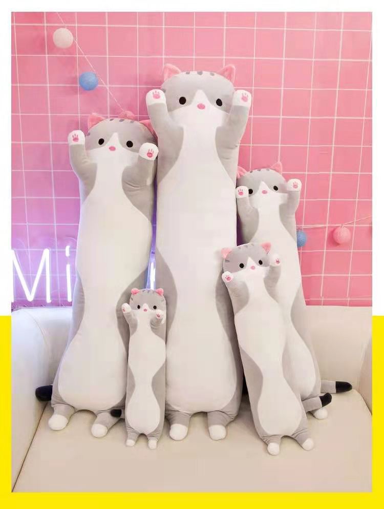 猫ぬいぐるみ ゆったり抱きつき猫クッション