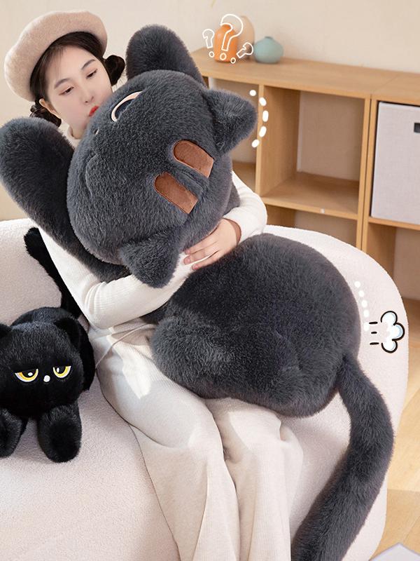 猫ぬいぐるみ つぶらな瞳の不機嫌ねこ