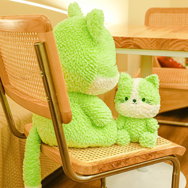 猫ぬいぐるみ もこもこ素材の癒し系おすわり白猫ぬいぐるみ